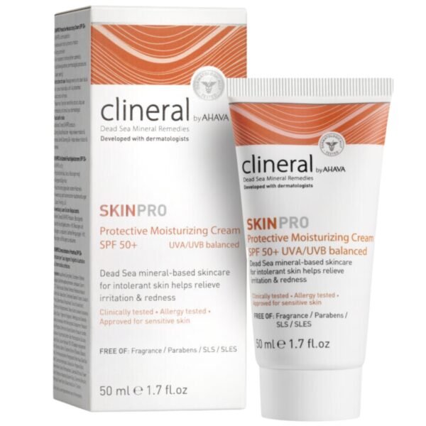 AHAVA Clineral Skinpro apsauginis drėkinamasis kremas SPF 50, 50 ml