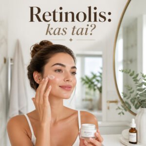Moteris tepa retinolio kremą ant veido – kaip naudoti retinolį odos priežiūrai