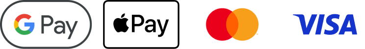 Visa, Mastercard, Apple Pay, Google Pay