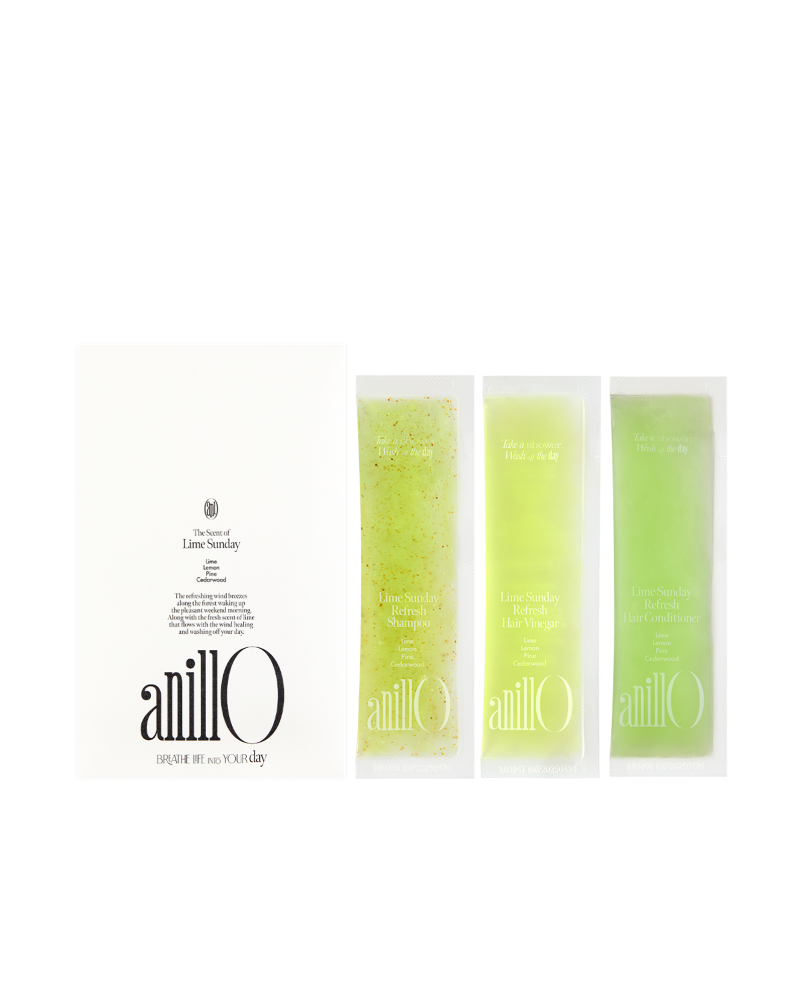 AnillO Lime Sunday Refresh Kit (mėginukų rinkinys), 3 x 5 g - Image 1