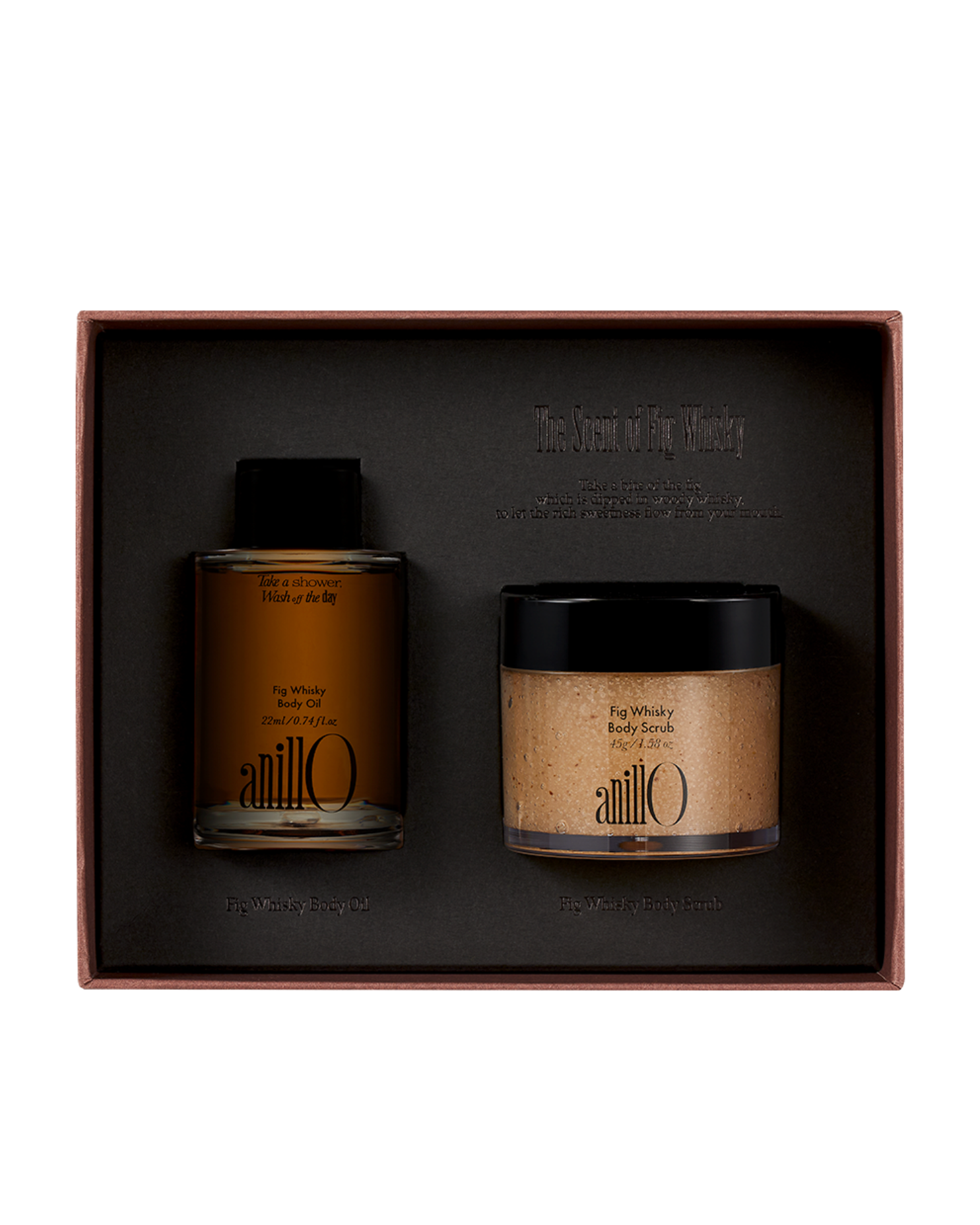 AnillO Fig Whisky Discovery Body Set – kūno priežiūros rinkinys, 45g+22ml AnillO Fig Whisky Discovery Body Set – kūno priežiūros rinkinys, 45 g + 22 ml - Image 1