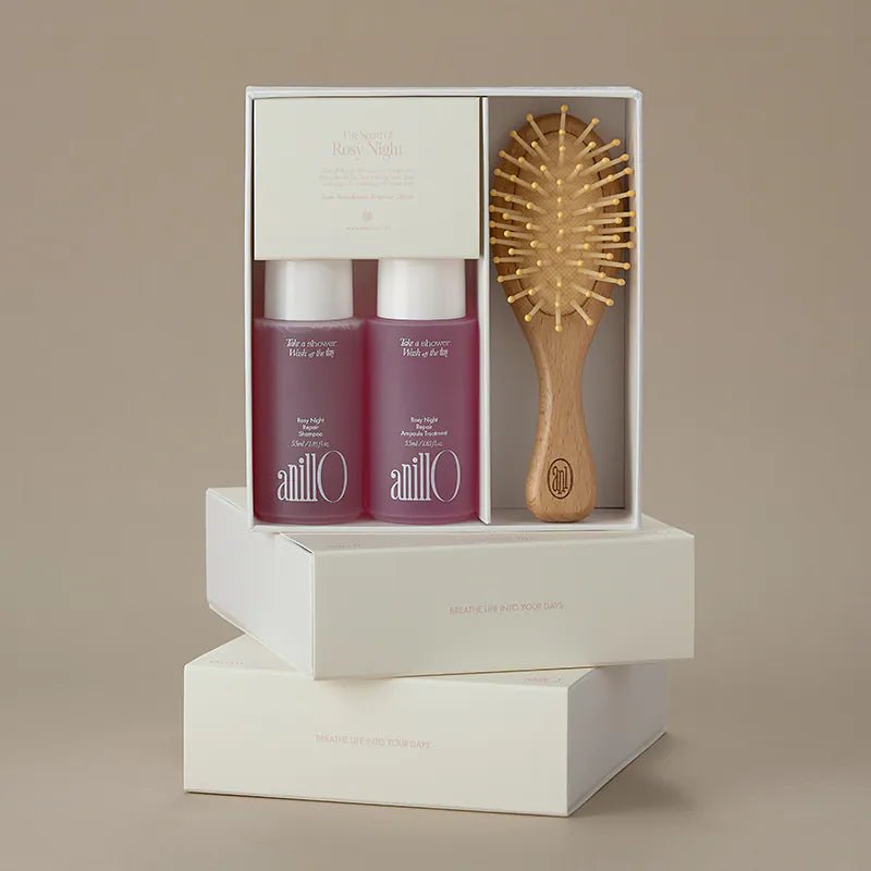 AnillO Rosy Night Repair Hair & Brush Set – plaukų priežiūros rinkinys su šepečiu AnillO Rosy Night Repair Hair & Brush Set – plaukų priežiūros rinkinys su šepečiu - Image 2